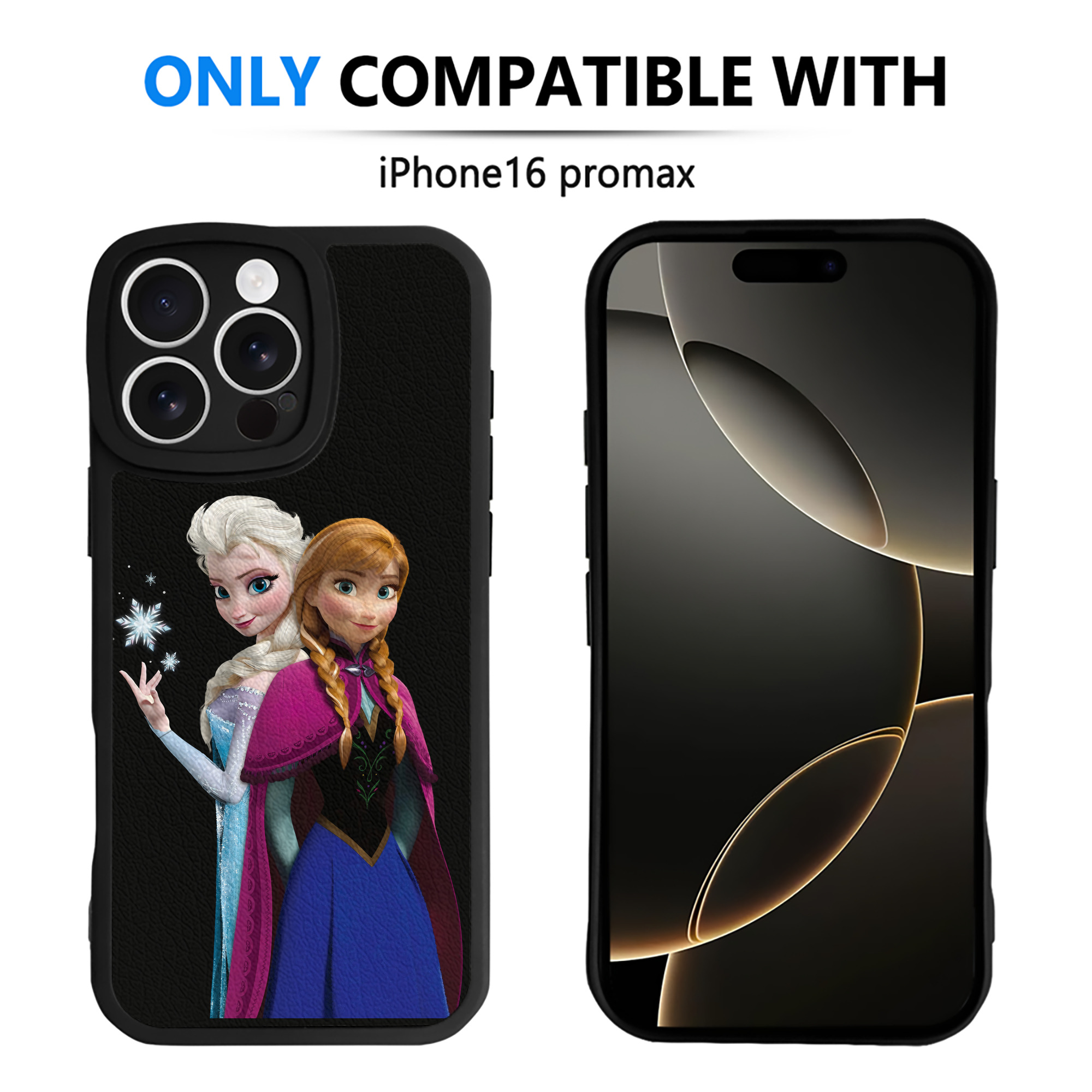 （画像用） アナと雪の女王 アンナ エルサ Frozen Anna Elsa 【iPhone 16シリーズ対応】シリコンスマホケース（レザー調） 材質：シリコン